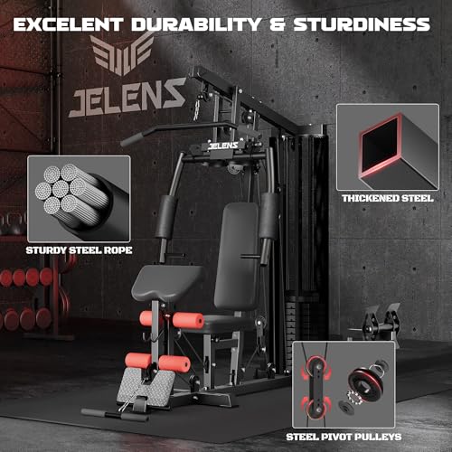 Multifunctional Home Gym with 150LBS Weight Stack J296767