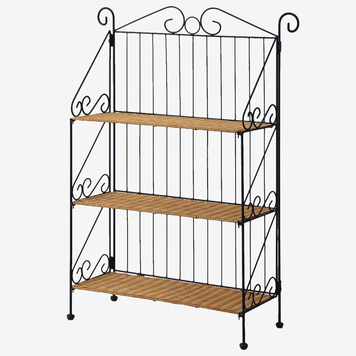 3 Tier Wicker Metal Bookcase U819228