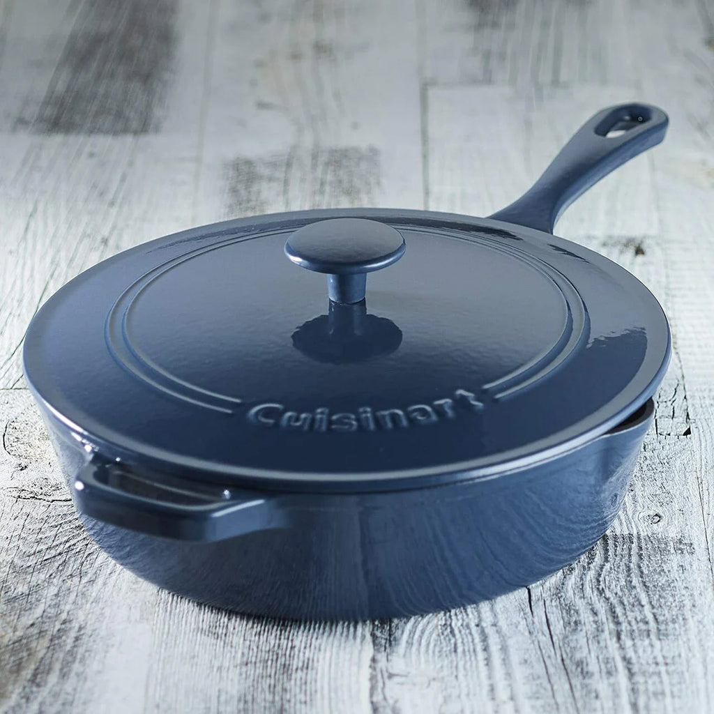 Blue Enamel Cast Iron Chicken Fryer P619