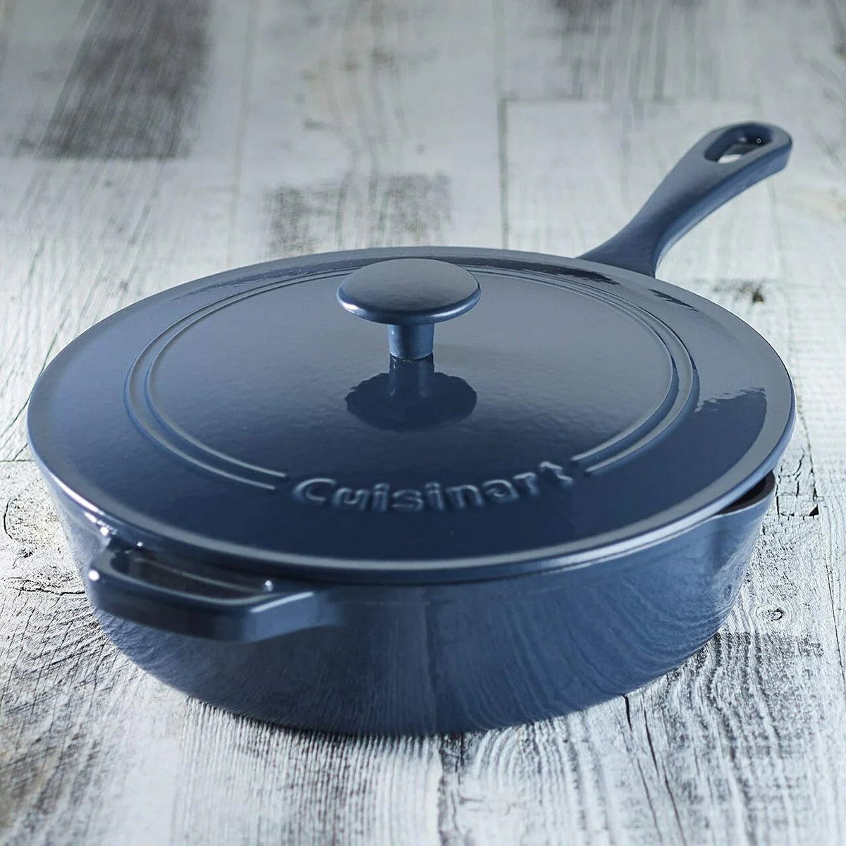 Blue Enamel Cast Iron Chicken Fryer P619