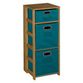 Square Folding Bookcase with Fabric Bins A7271