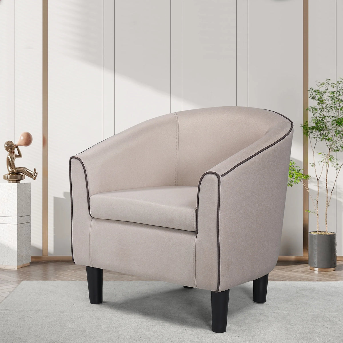 Beige Fabric Accent Chair R981352