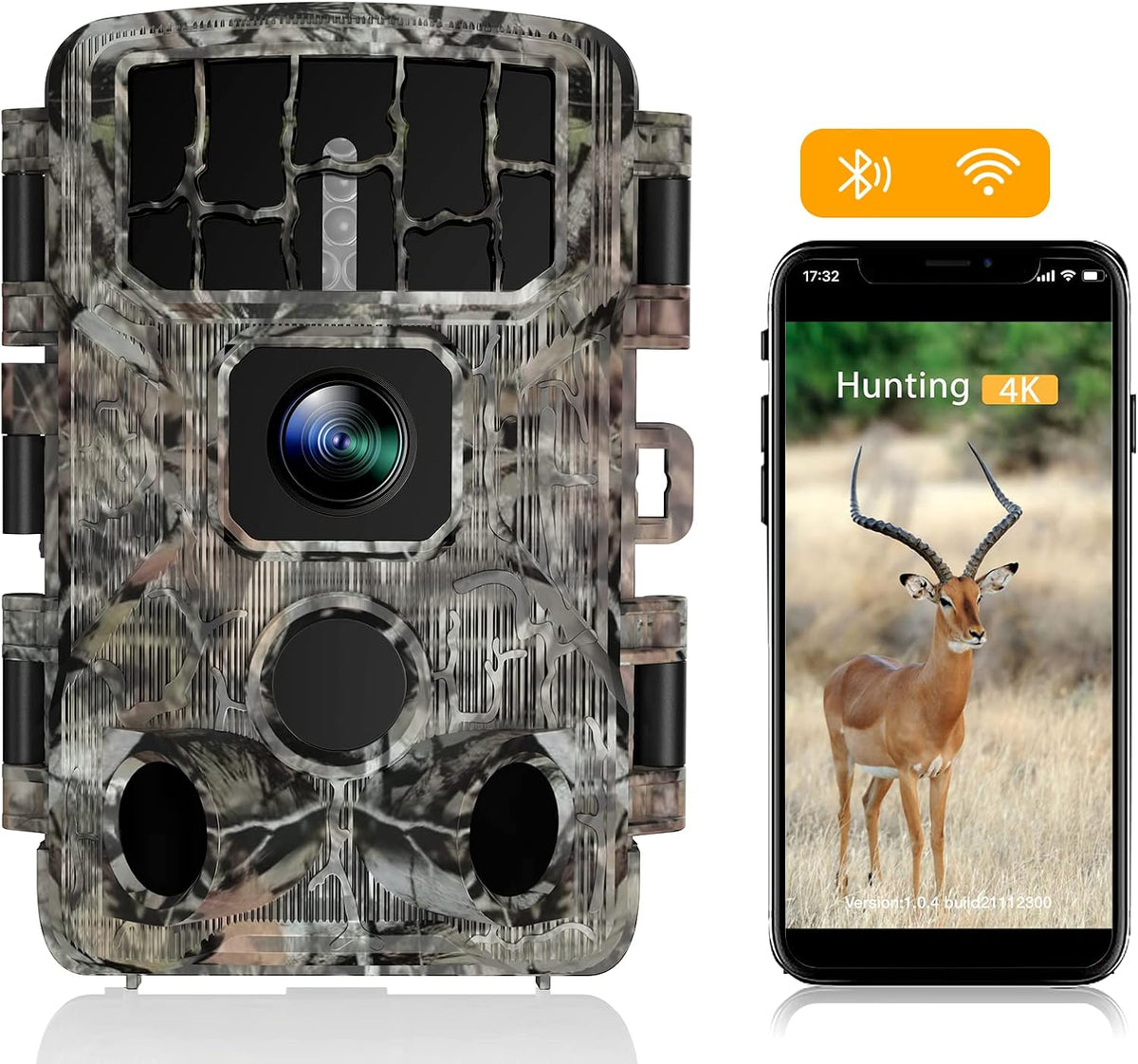 2.7k 32MP IP66 Water Resistance Trail Camera, Pack of 2 D262695