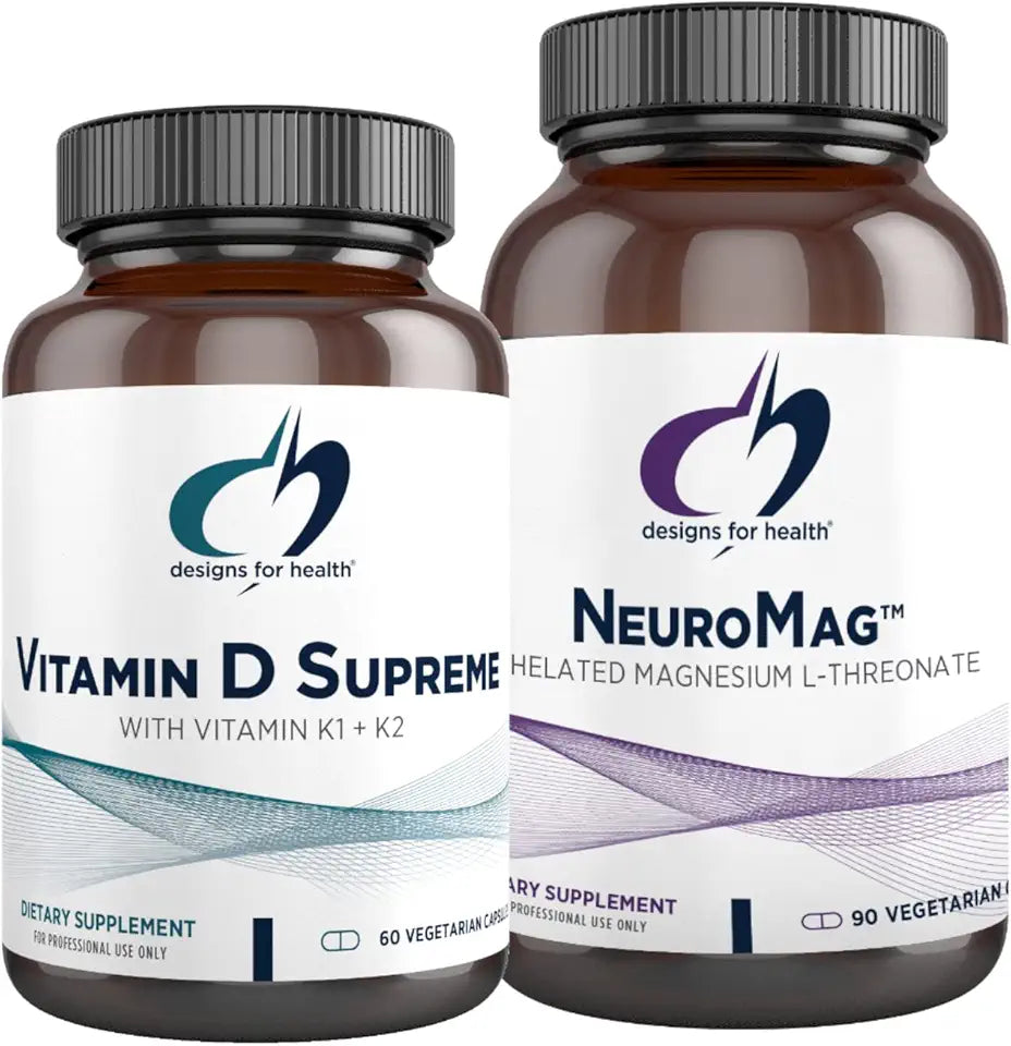 Vitamin D 5000 IU + Vitamin K 60 Capsules + Magnesium L-Threonate 90 Capsules O7622