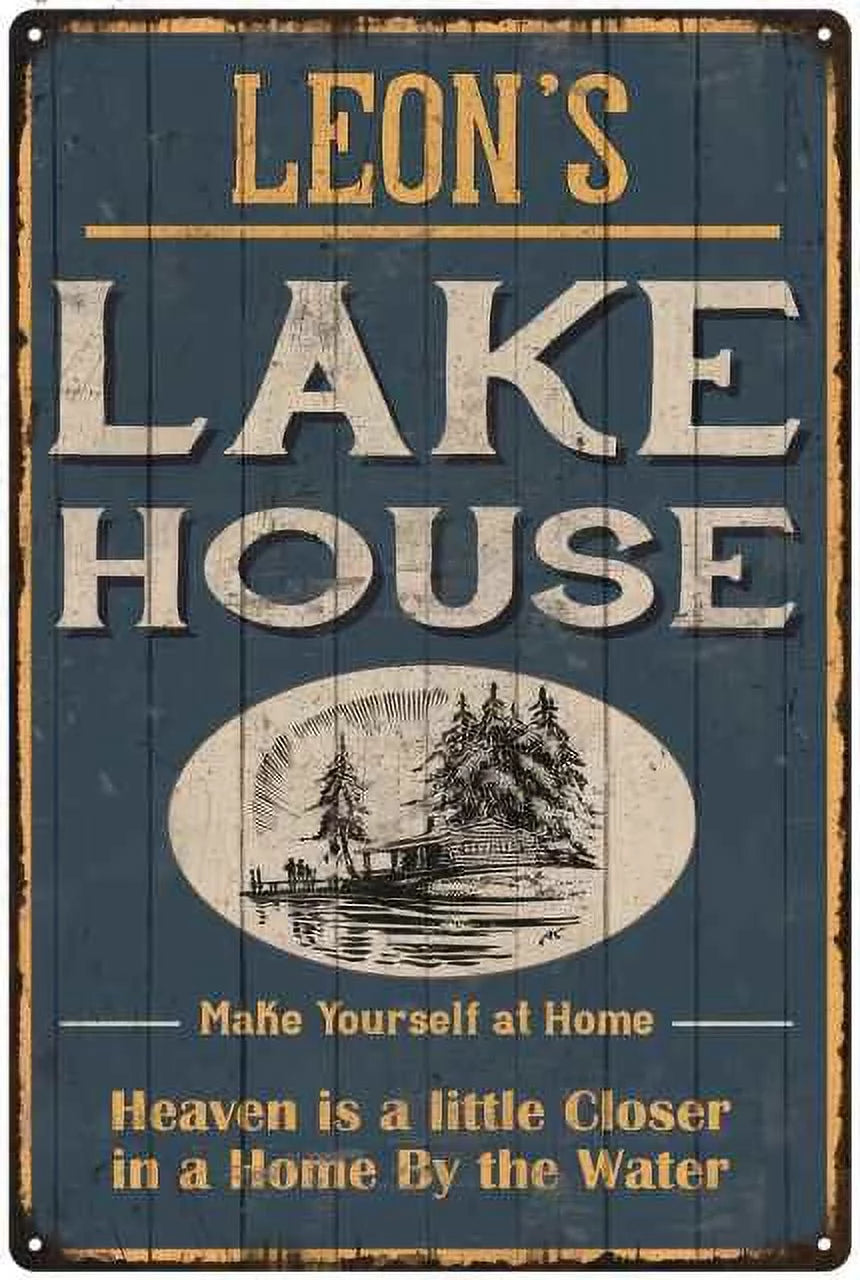 Lake House Blue Cabin Home Decor 12 x 18 Matte Finish Metal N164