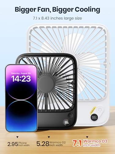 10000mAh Portable Travel Fan 7-inch Mini Desk Fan V8172