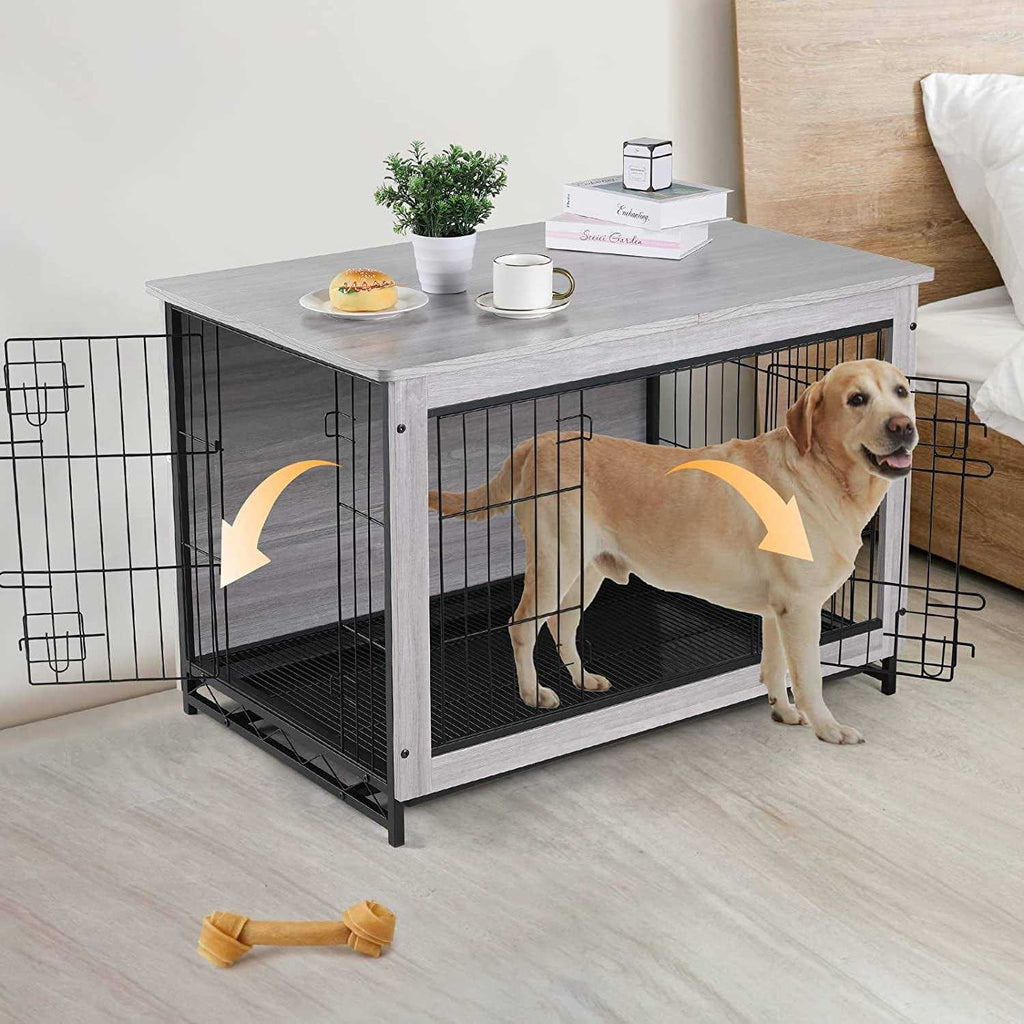 Wooden Dog Crate End Table D4384