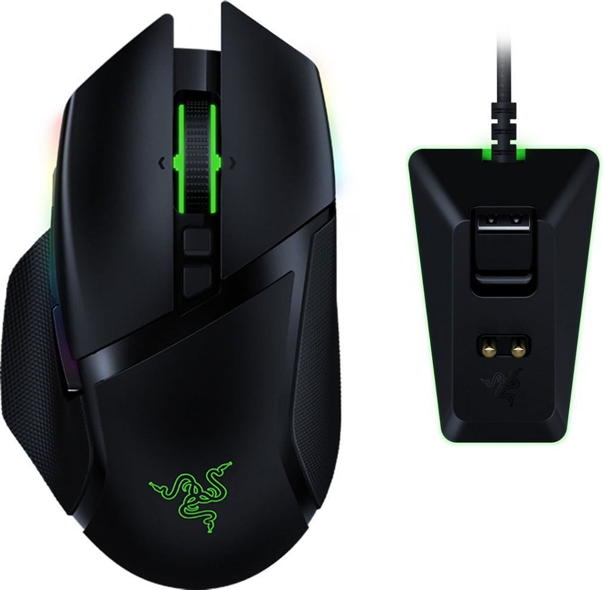 Black Wireless Gaming Mouse with Charging Dock K396