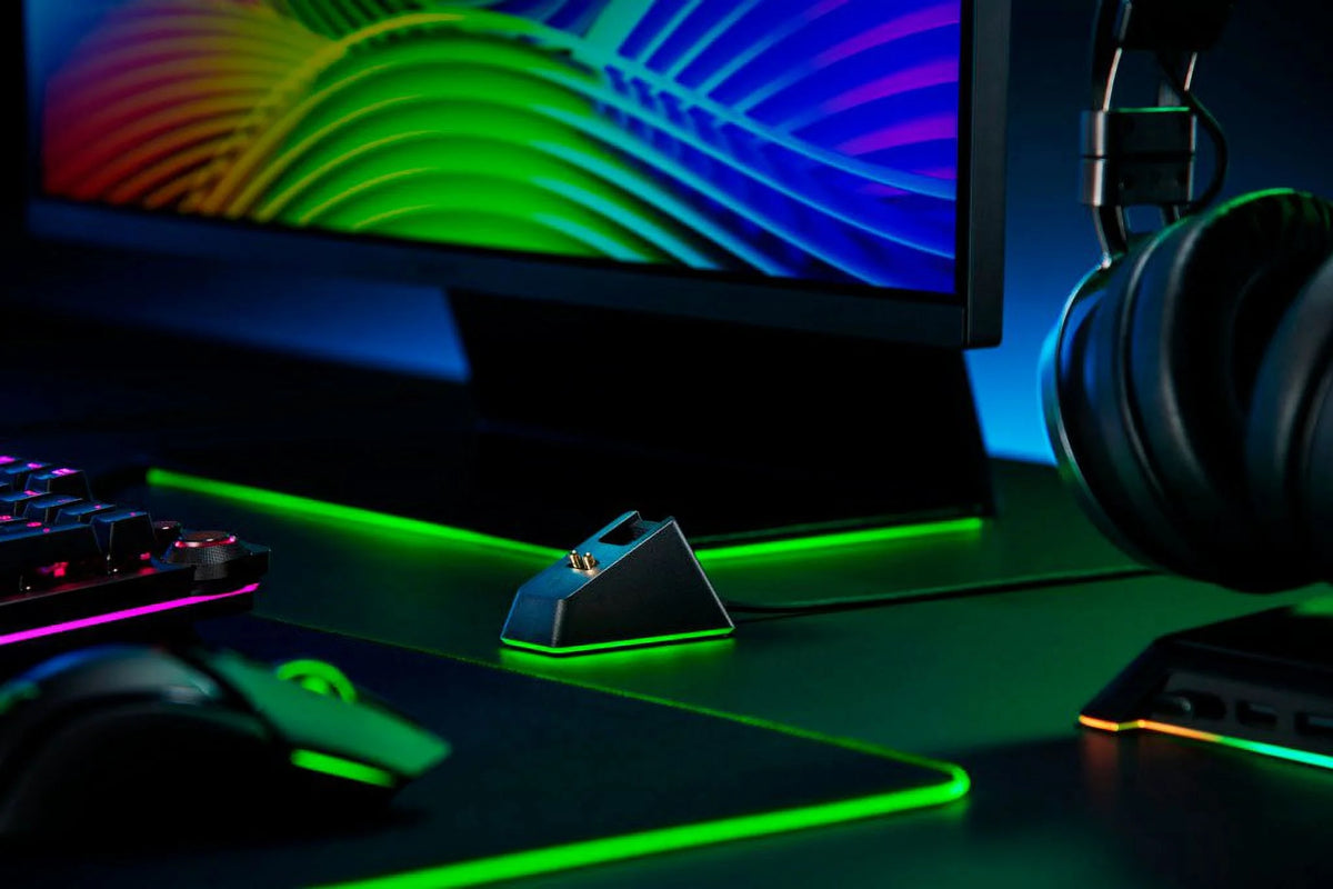 Black Wireless Gaming Mouse with Charging Dock K396