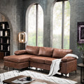 Brown Suede Reversible Chaise Sofa Z81706