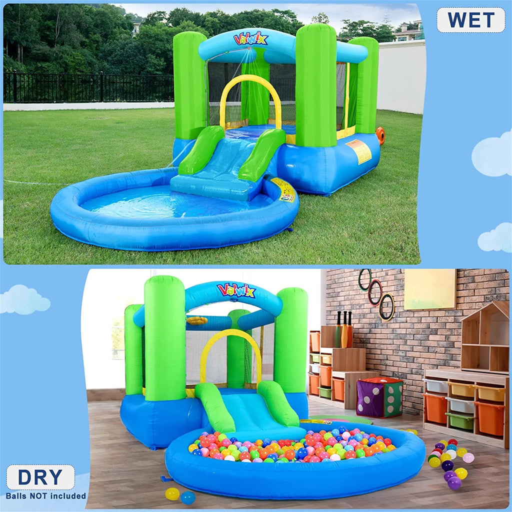 Inflatable Bounce House with Blower, Waterslide & Pool G87293