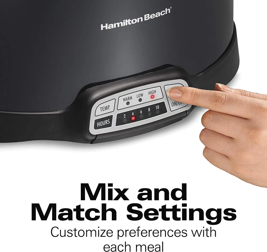 Portable 7-Quart Programmable Slow Cooker with Dishwasher-Safe Crock, Black N861