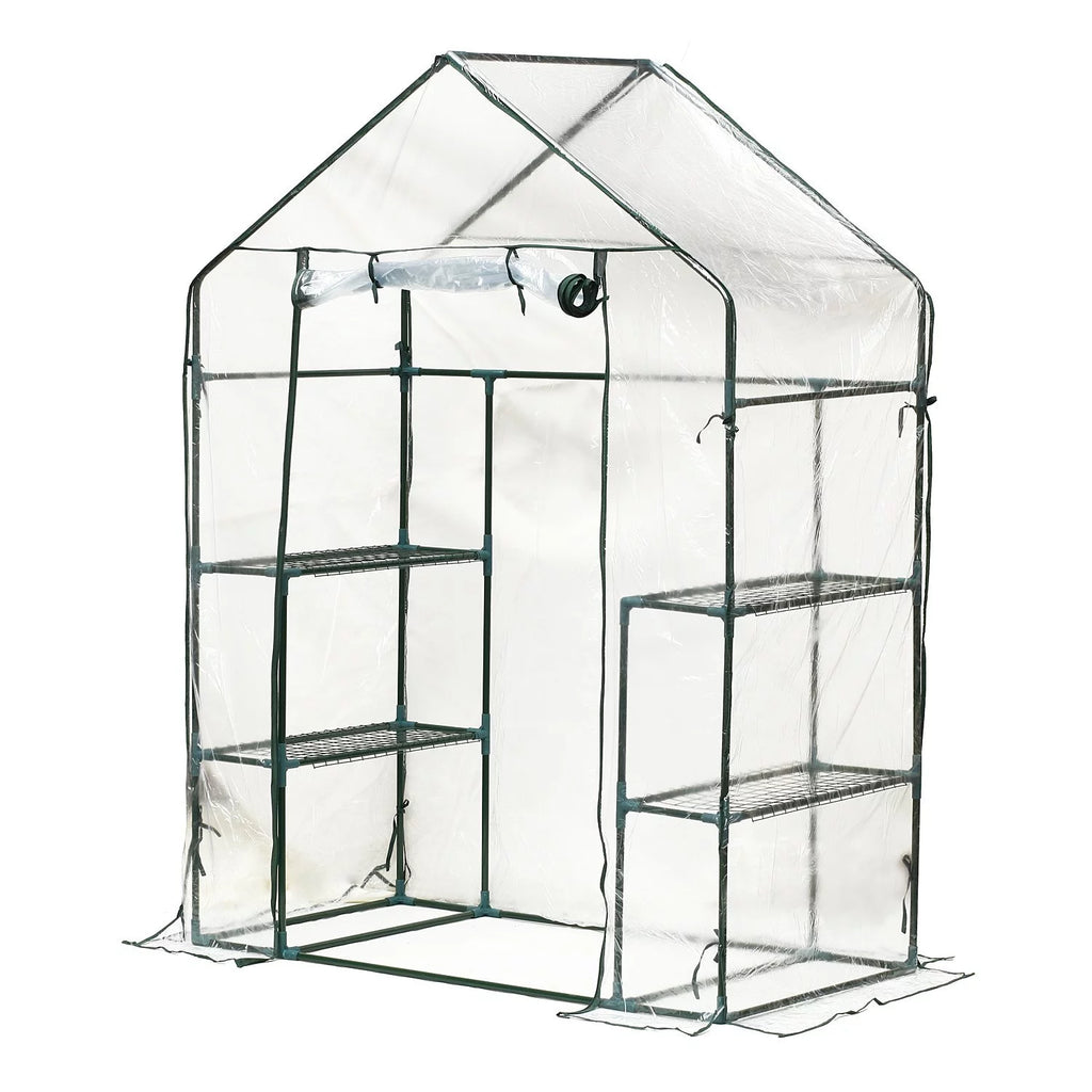 Portable Mini Walk-In Greenhouse with 3 Tier Shelves V48901