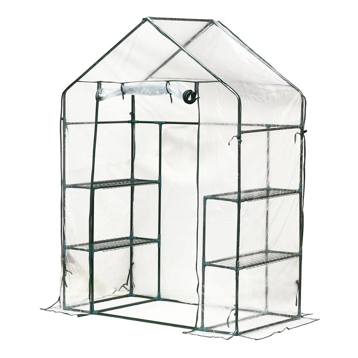 Portable Mini Walk-In Greenhouse with 3 Tier Shelves V48901