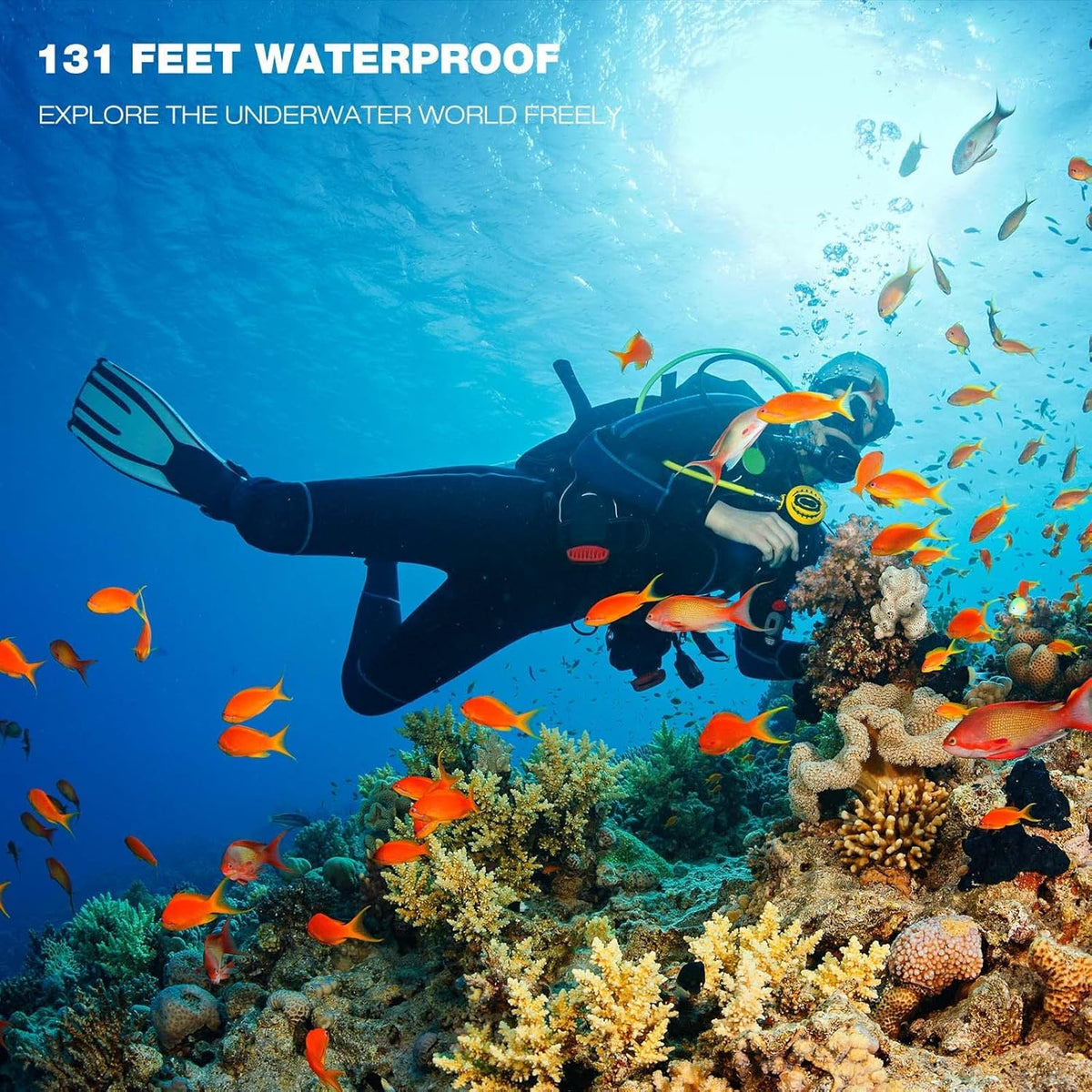 4K 30FPS 24MP Dual Screen Waterproof Action Camera with EIS, Wi-Fi, 2X1350 Batteries and Accessories H91284