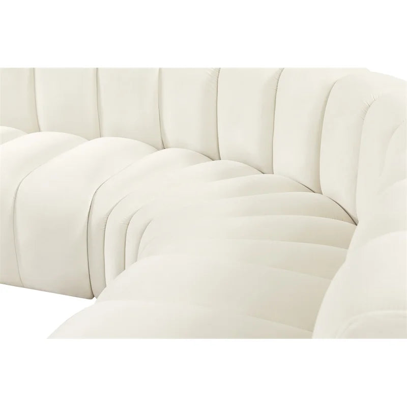 Cream Velvet Modular Sofa Y35305