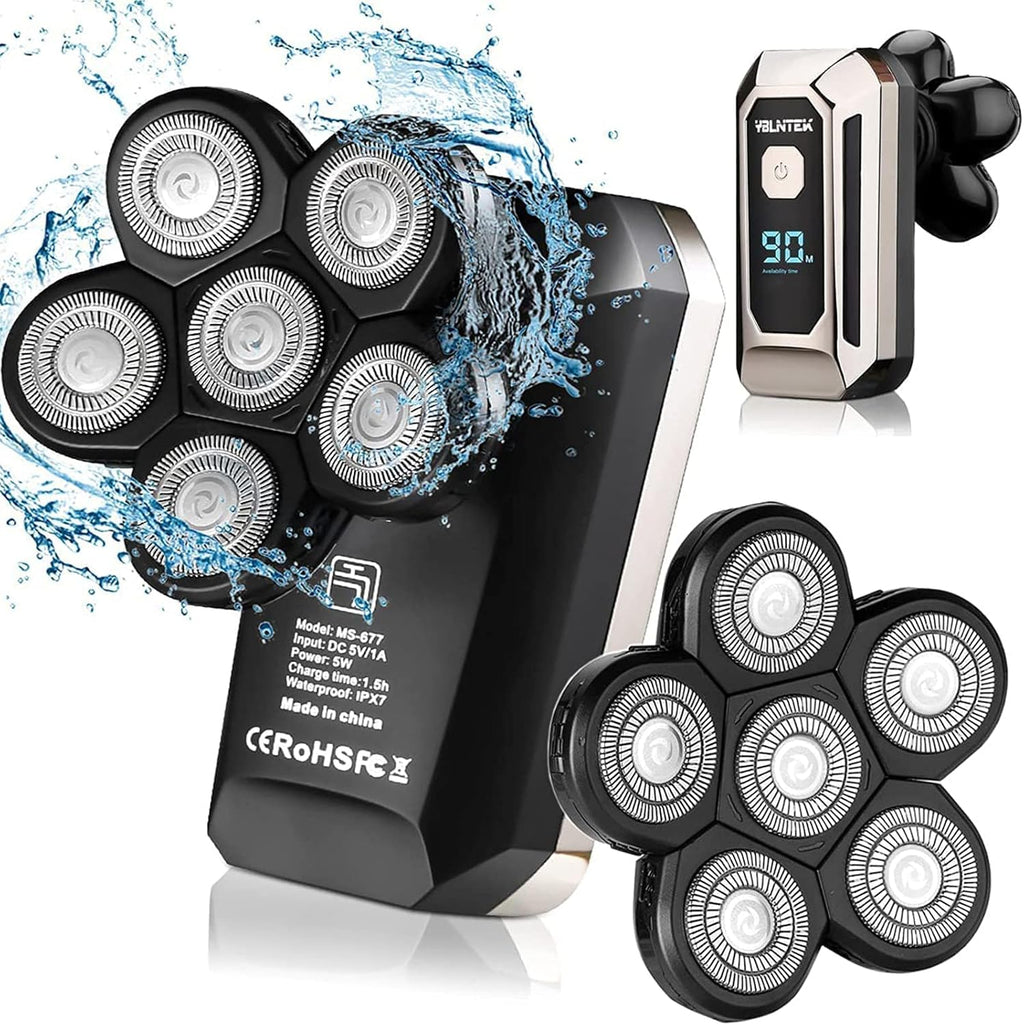 Cordless Electric Rotary Shaver Grooming Kit, Waterproof, LED Display, Fast Charge, Pack of 2 R6323