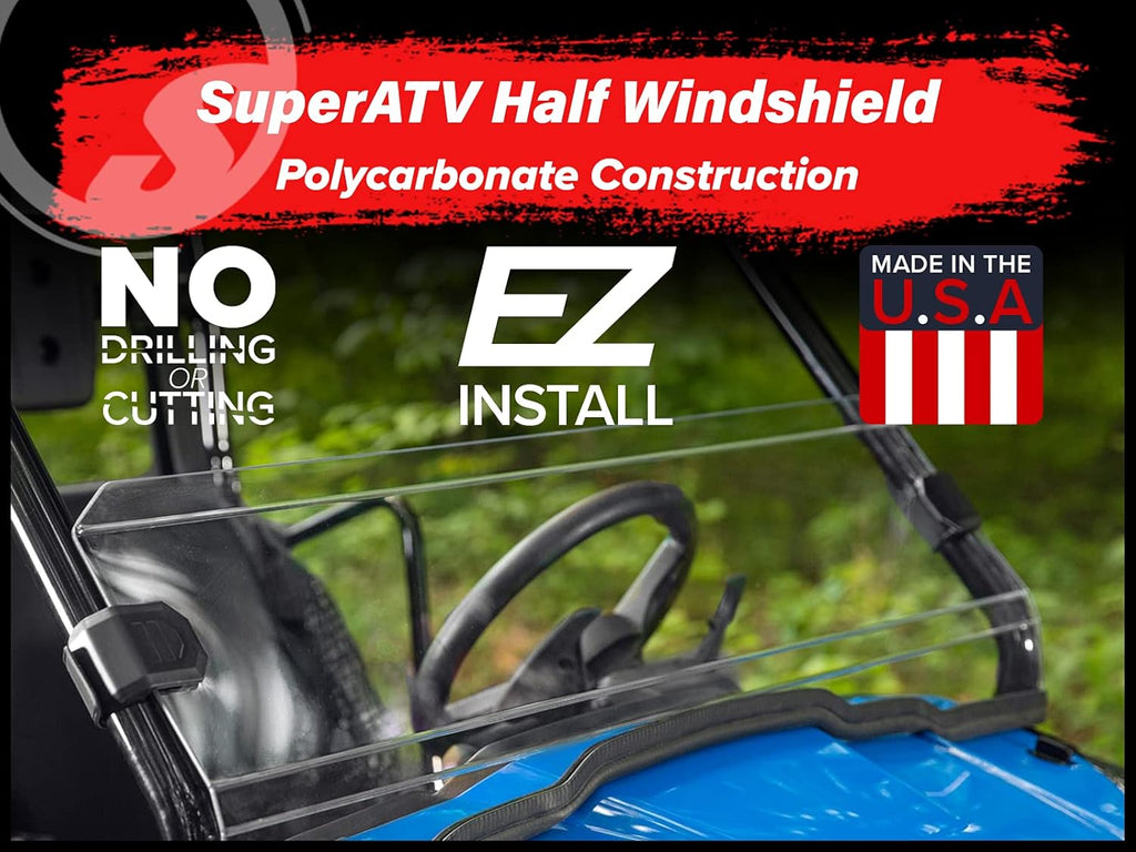 Heavy-Duty Half Windshield for Honda Pioneer 500 / 520, 1/4" Thick Polycarbonate L32050