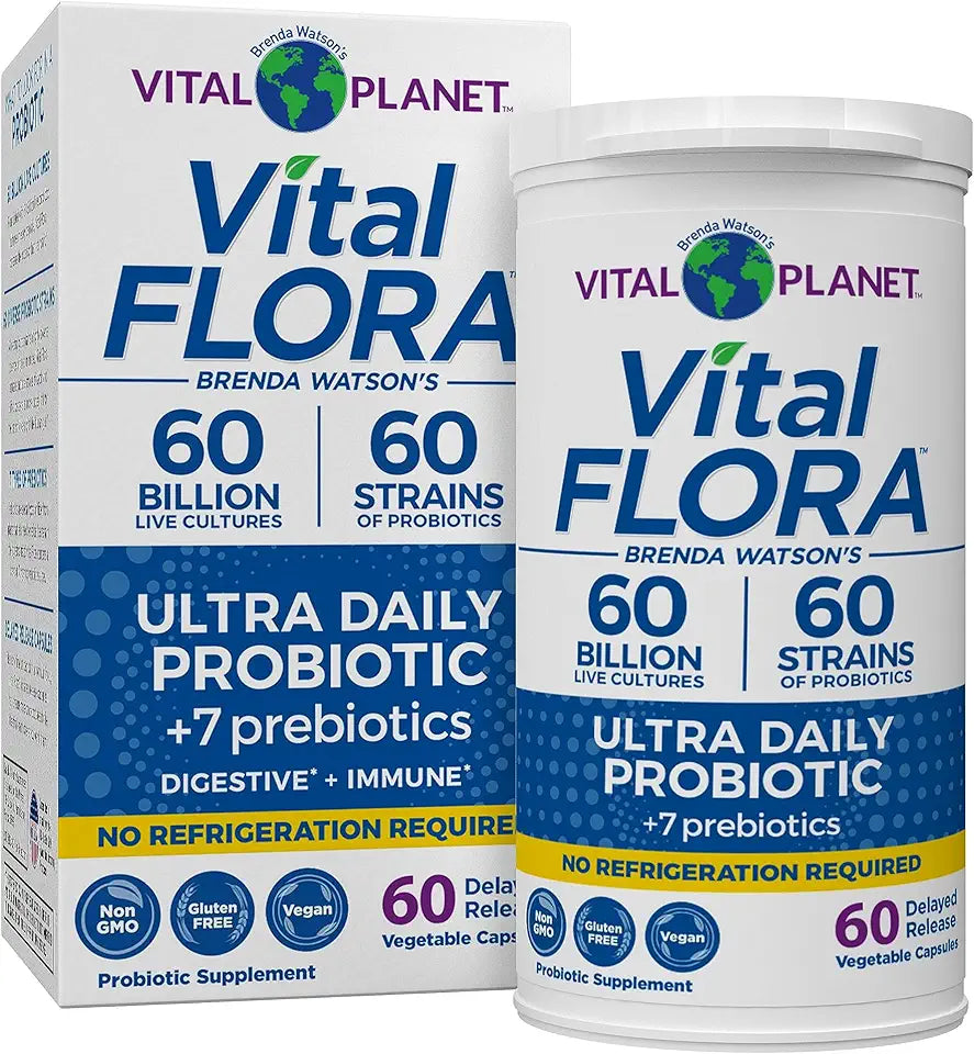 60 Billion CFU 60 Diverse Strains 7 Organic Prebiotics 60 Capsules Shelf Stable Probiotics H6642