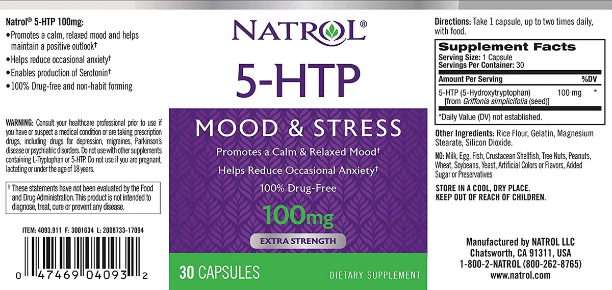 5-HTP 100 mg Capsules Pack of 6 G218