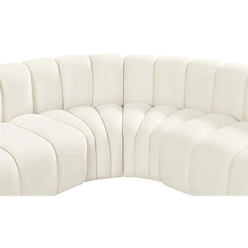 Cream Velvet Modular Sofa Y35305