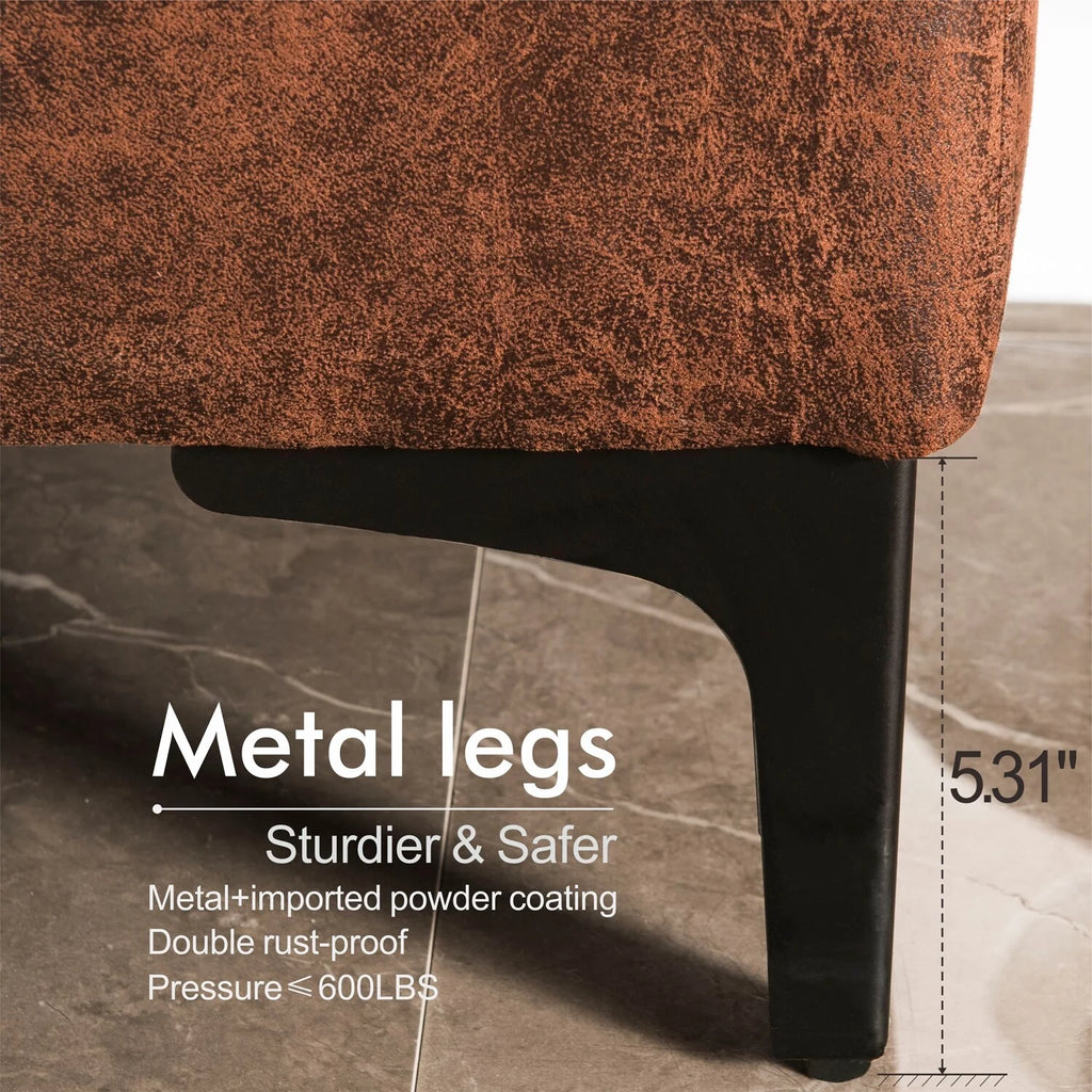 Brown Suede Reversible Chaise Sofa Z81706