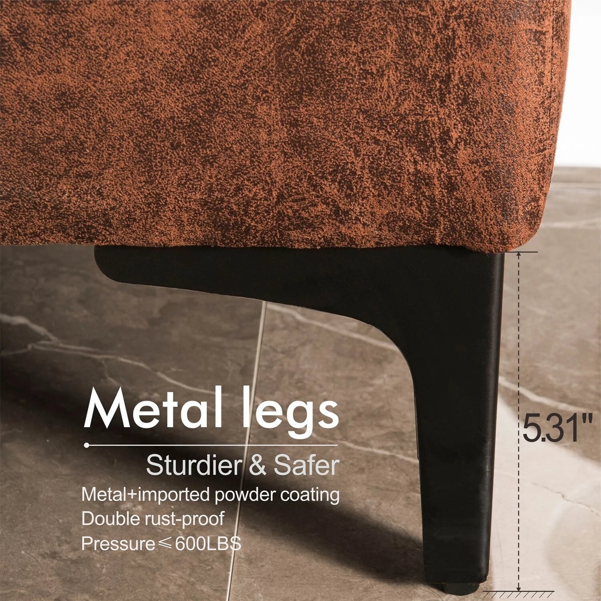 Brown Suede Reversible Chaise Sofa Z81706