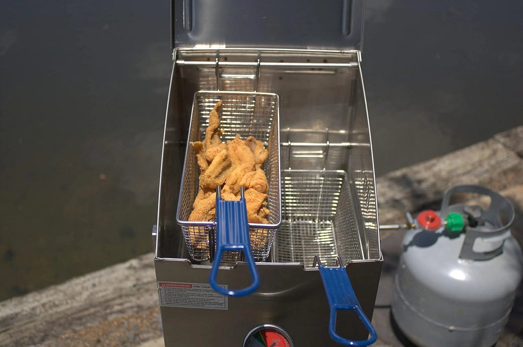 Fry Basket For 4-gal Bayou Fryer With Cool Touch Handle Wire Mesh Basket N6742