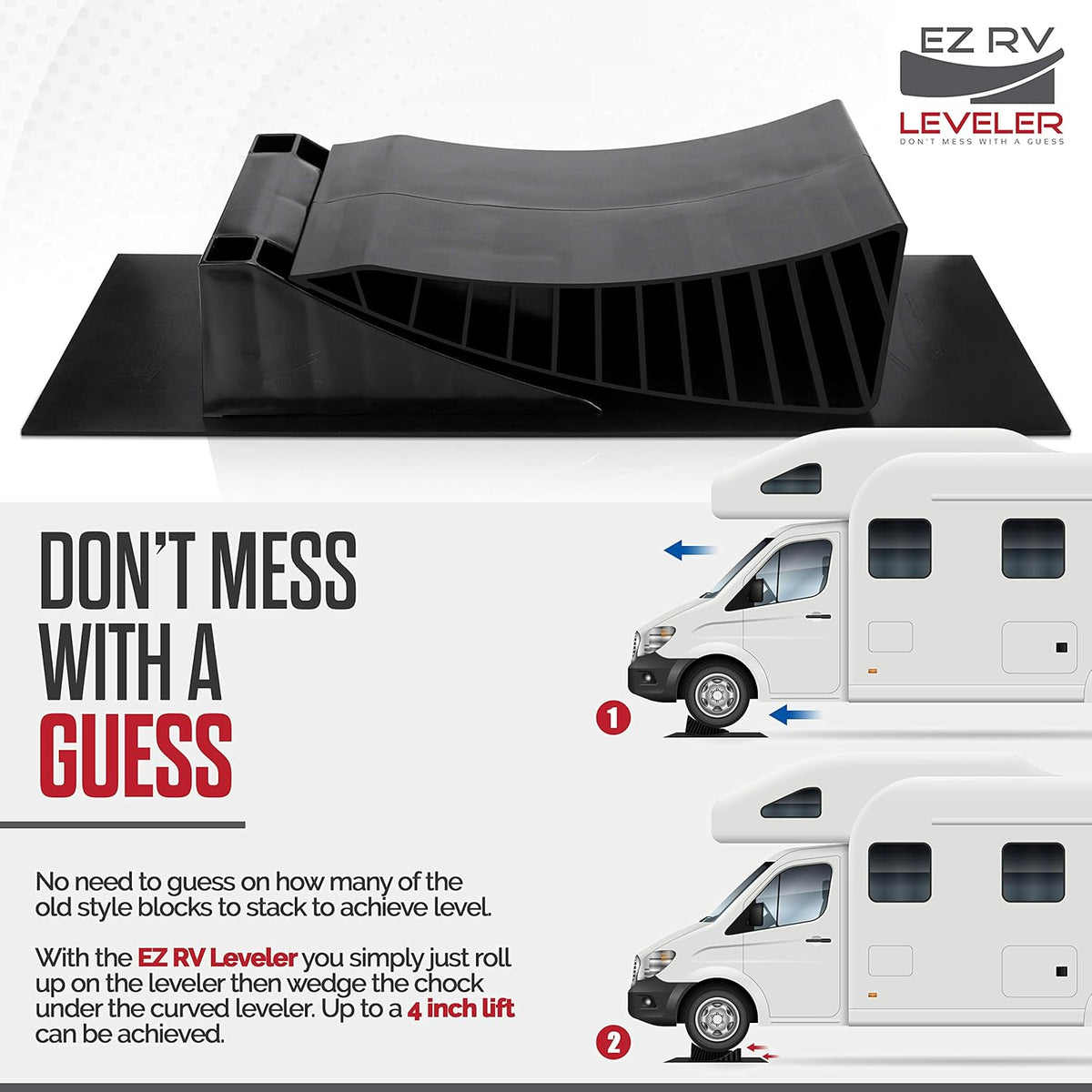 Curved Leveling Ramp with Chocks and Rubber Mat for Single Axle Campers A23470