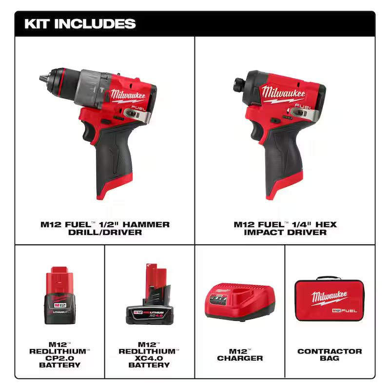 12-Volt Li-Ion Brushless Cordless Hammer Drill and Impact Driver Combo Kit (2-Tool) with Right Angle Drill U93394