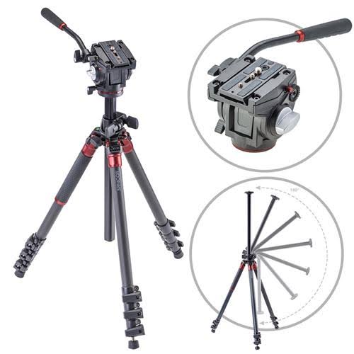 Carbon Fiber Tripod with Fluid Video Head E25785