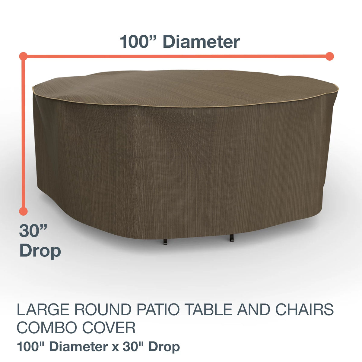 Black and Tan Patio Round Table/Chairs Cover S873283