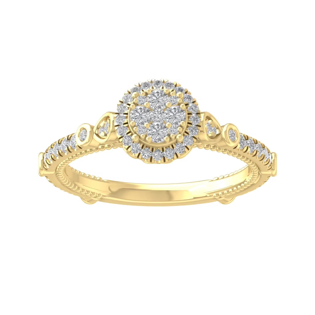 14K Yellow Gold Lab Grown Diamond Engagement Ring Size 5.5 N78687