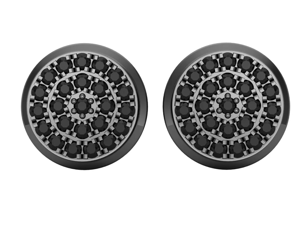 Black Diamond Double Halo Stud Earring T81177