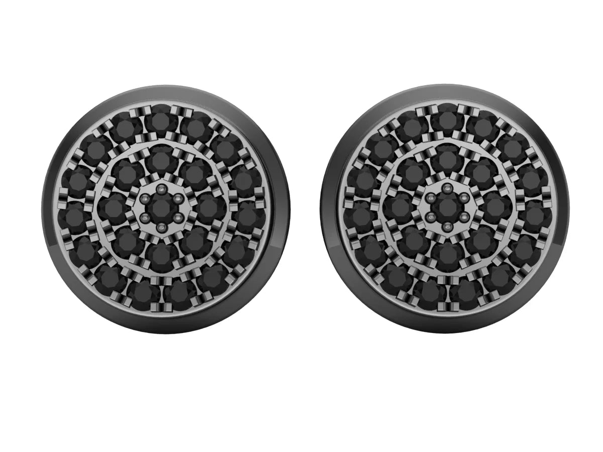 Black Diamond Double Halo Stud Earring T81177