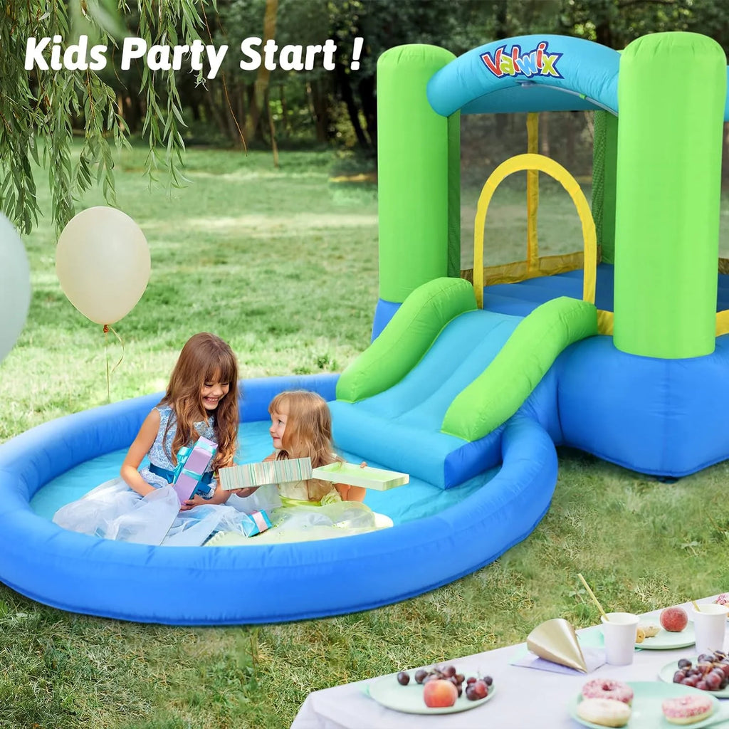 Inflatable Bounce House with Blower, Waterslide & Pool G87293