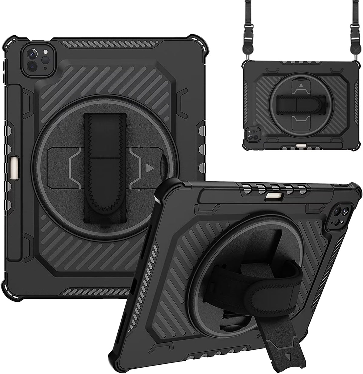 Heavy Duty Protective Cover with 360° Rotating Hand Strap & Stand Shoulder Strap P49170