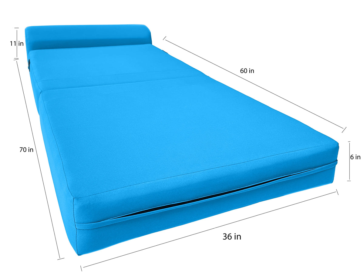 Turquoise Folding Foam Sleeper Chair J25996