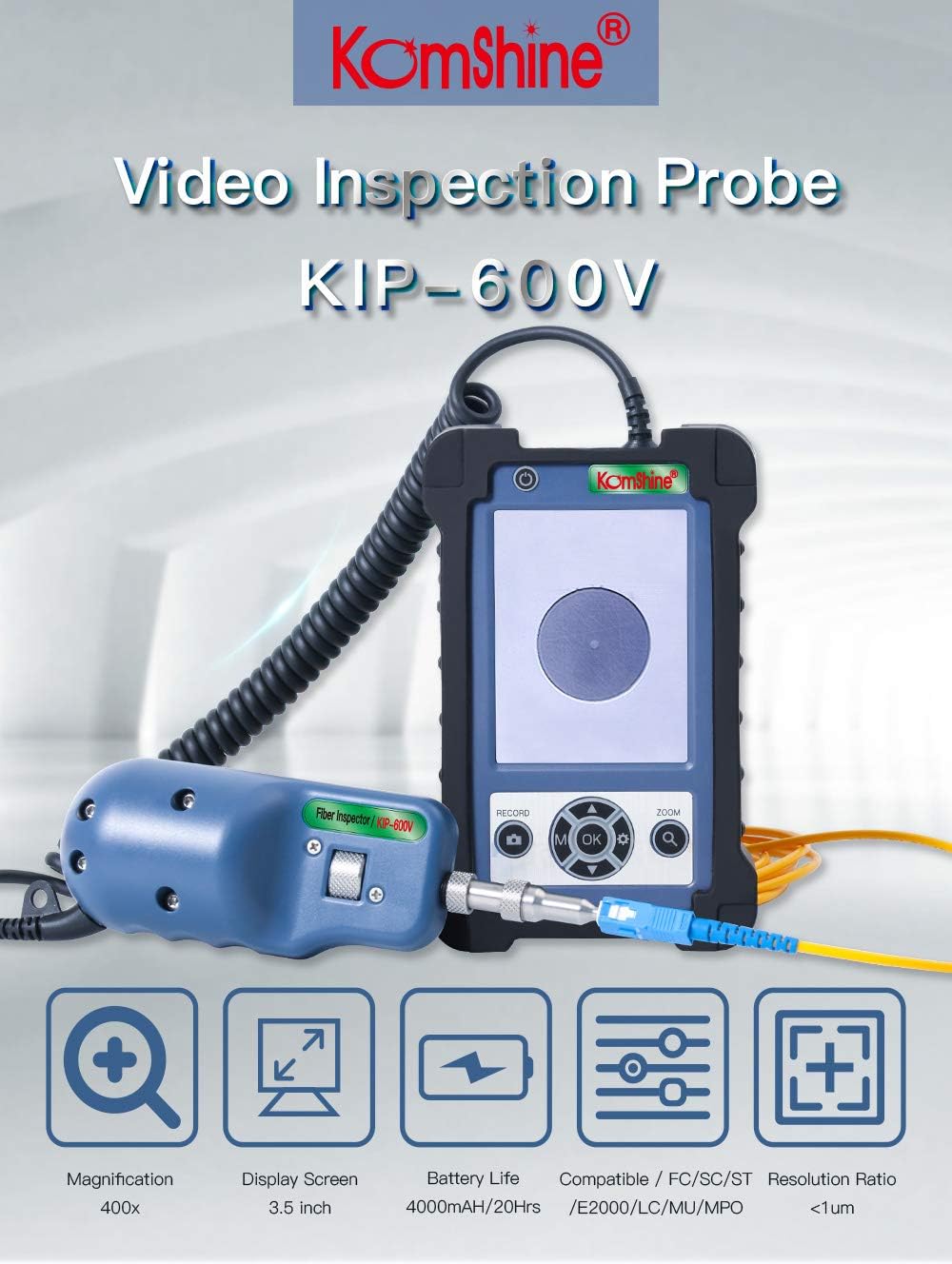 400x Fiber Optic Inspection Probe and Display Q75444