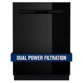 Black Built-in Dishwasher with Dual Power Filtration S596