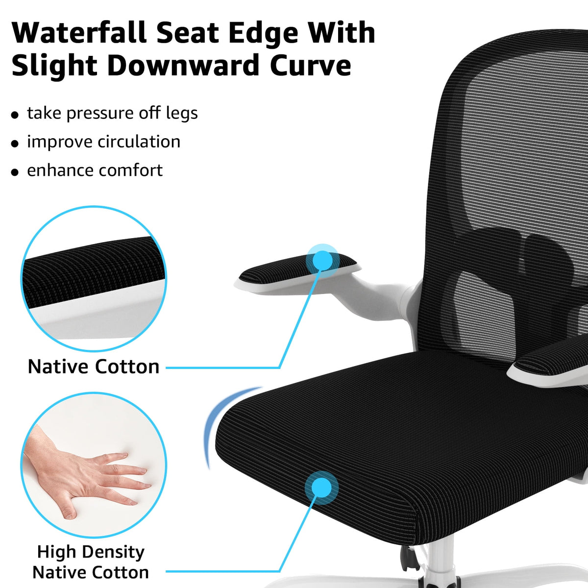 Ergonomic Office Chair with Lumbar Support and Adjustable Height Q5961
