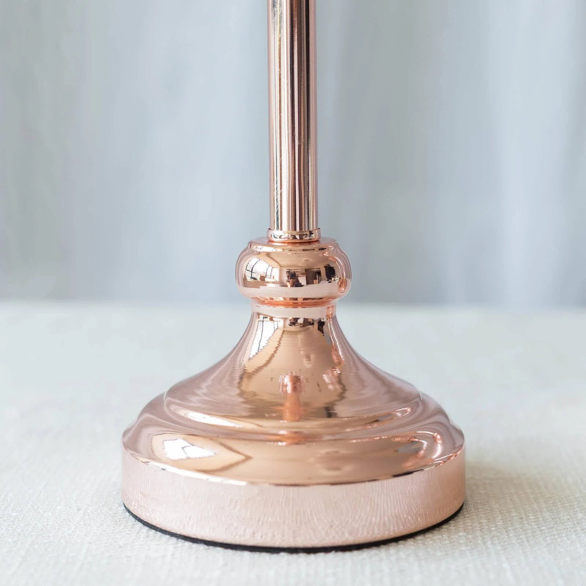 2 Rose Gold 18x22 Tall Faux Crystal Beaded Candle Holders X698