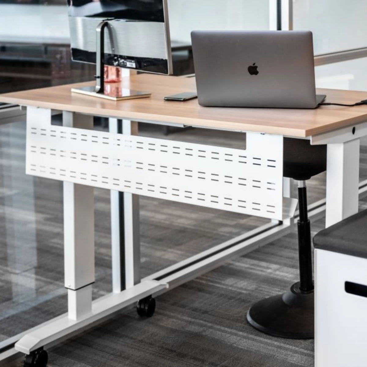 White 39" Under Desk Cable Management Tray and Modesty Panel P760