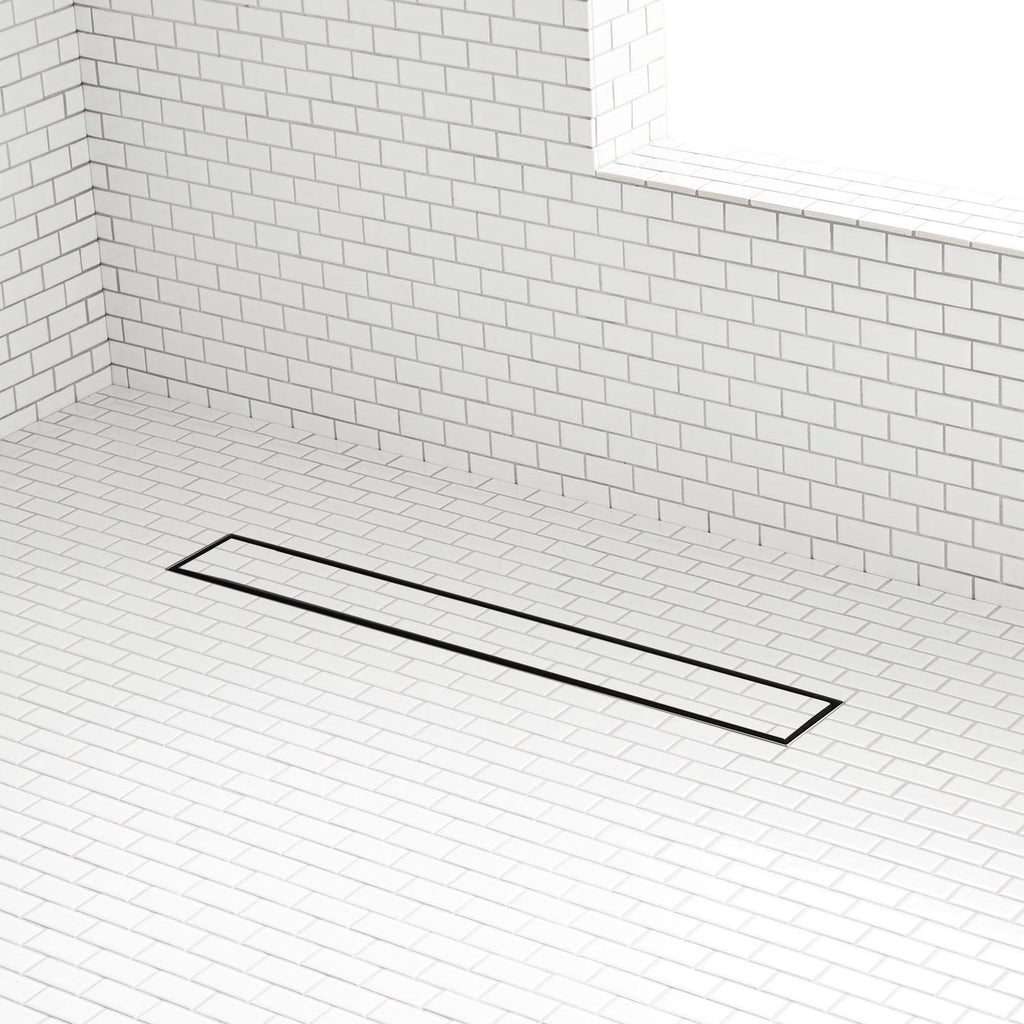 Brushed Stainless Steel Linear Shower Drain with Flange W96668