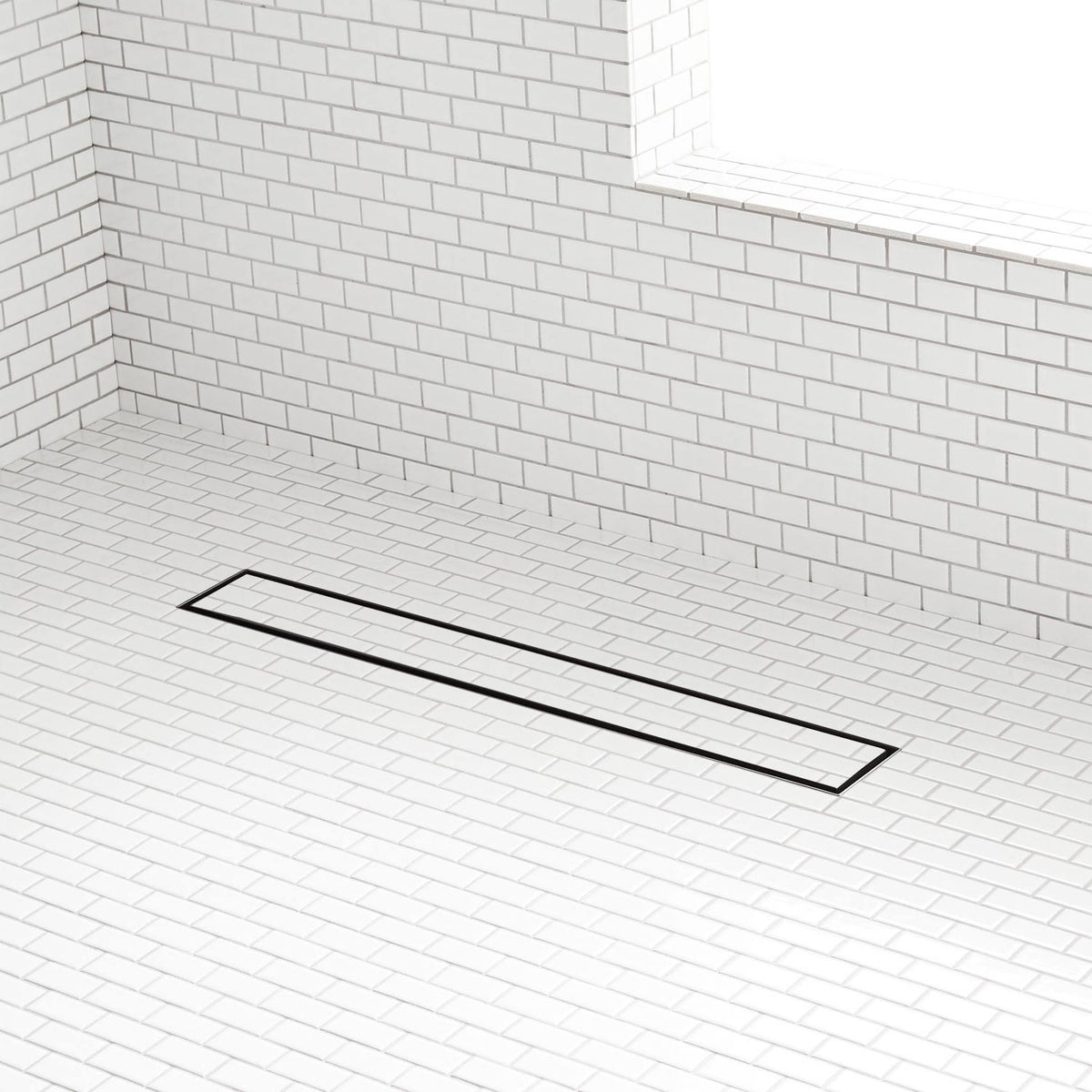 Brushed Stainless Steel Linear Shower Drain with Flange W96668