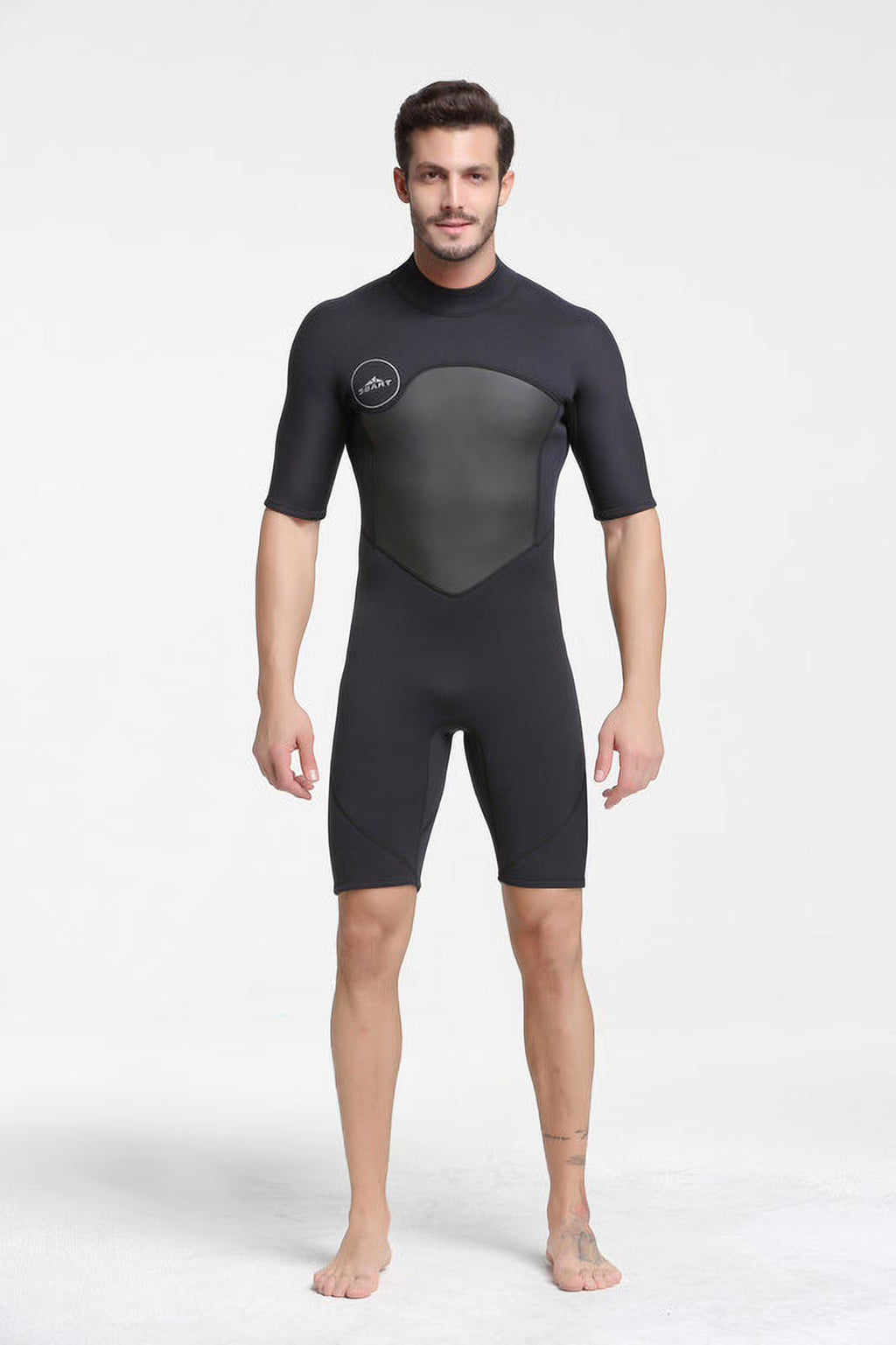 Mens 2mm Shorty Wetsuit Full Body Front Zip Diving Suit F755