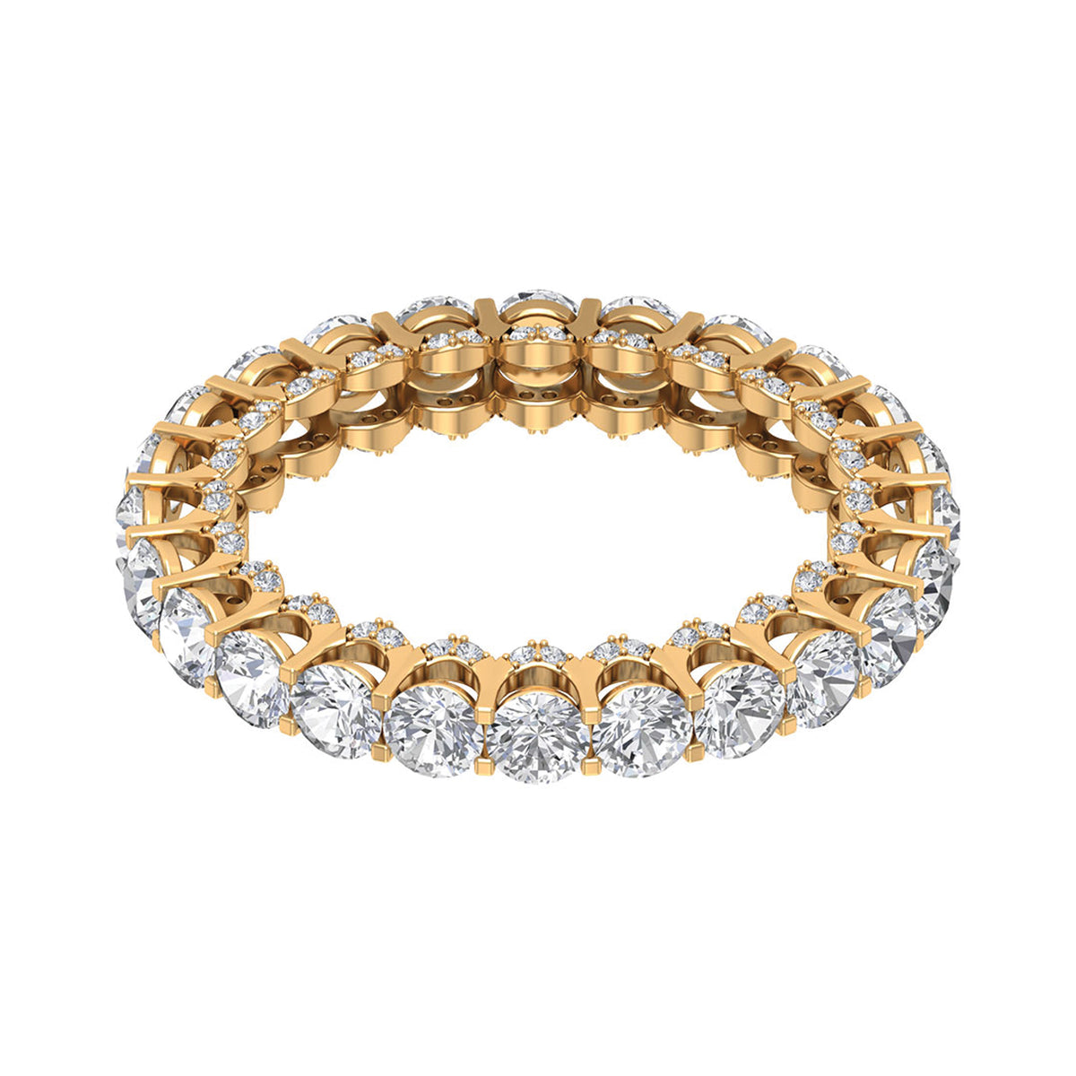14K Yellow Gold Moissanite Eternity Ring G270