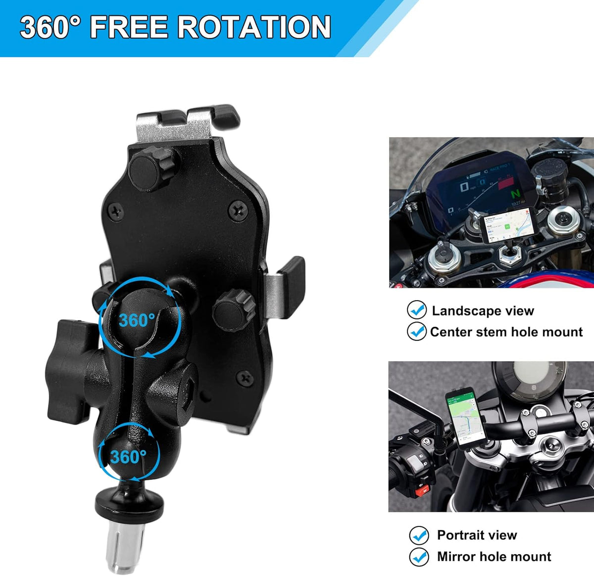 Motorcycle Phone Mount Fork Stem Holder G295924