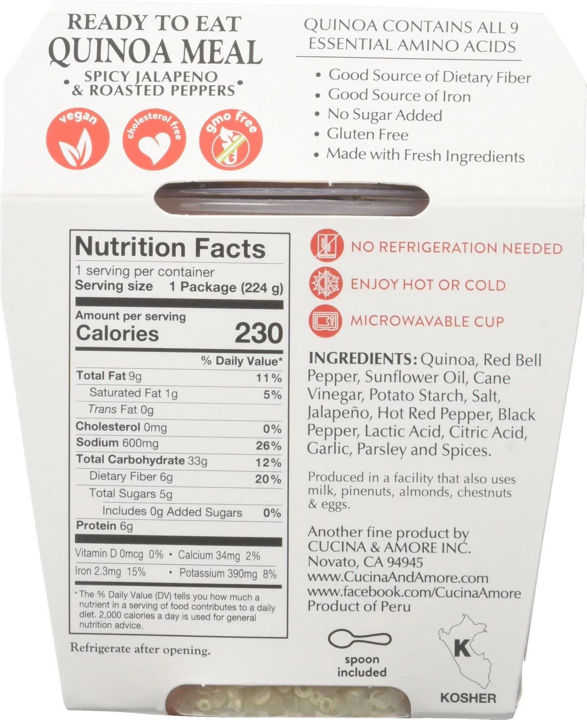 Quinoa Meal Spicy Jalapeno & Roasted Peppers 7.9 OZ Pack of 6 T6503