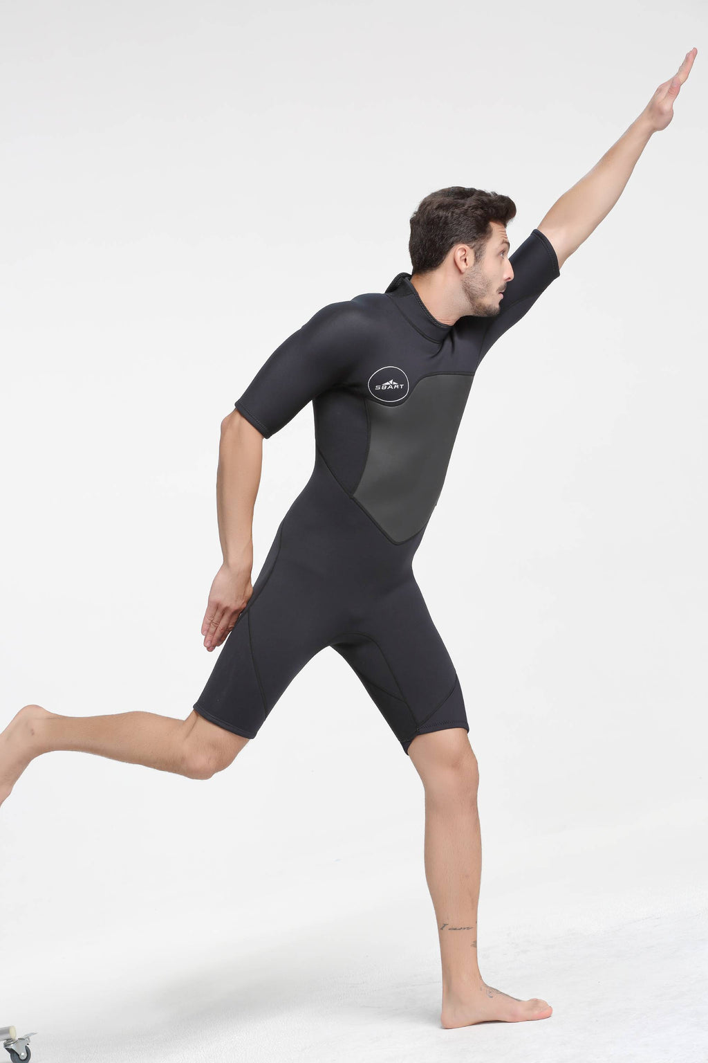 Mens 2mm Shorty Wetsuit Full Body Front Zip Diving Suit F755